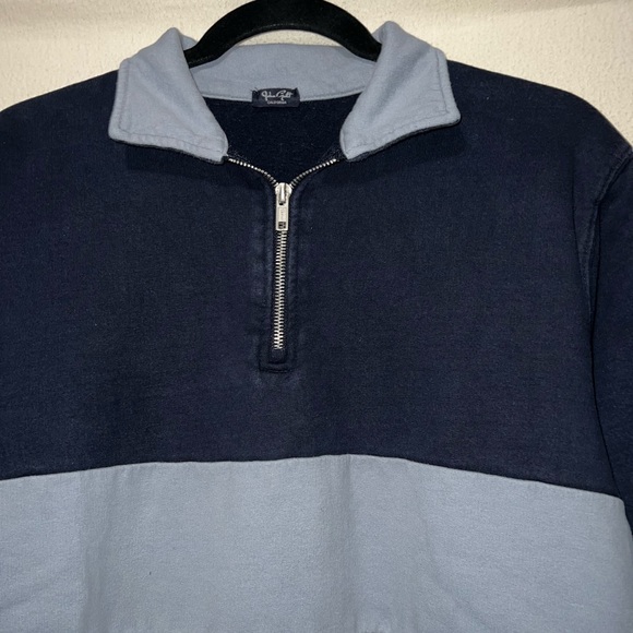 Brandy Melville John Galt Quarter Zip Pullover Sweater Blue Striped One Size - Picture 4 of 5